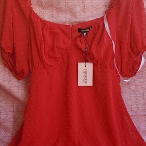 NWT Gorgeous Milkmaid Red Misguided Dress